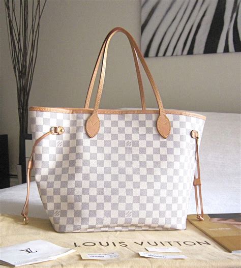 louis vuitton neverfull bag white|Louis Vuitton Neverfull with zipper.